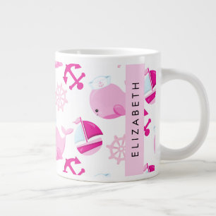 Mönster, Rosa valar, ditt namn Jumbo Mugg