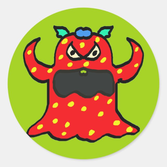 monster runt klistermärke (Framsida)