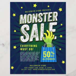 Monster Sale Halloween Retail Reklam Reklamblad