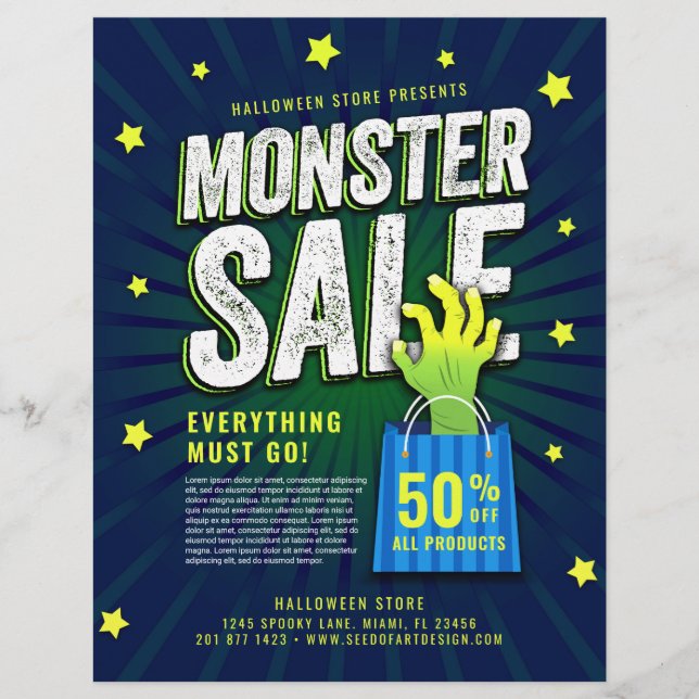 Monster Sale Halloween Retail Reklam Reklamblad (Framsidan)