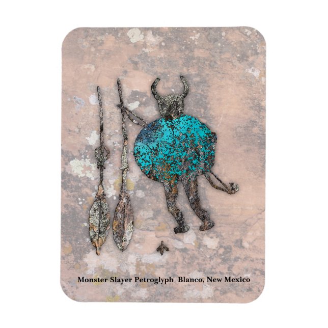 Monster Sayer Petroglyph - Blanco, New mexico Mors Magnet (Vertikal)