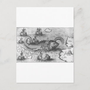 Monster/Sea Serpent i karta Vykort
