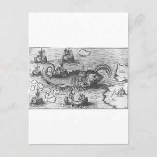 Monster/Sea Serpent i karta Vykort