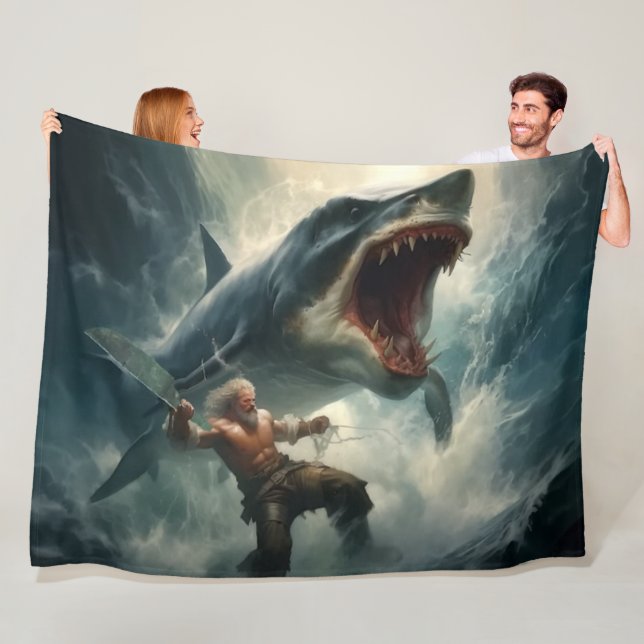 MONSTER SHARK FLEECEFILT (På plats)