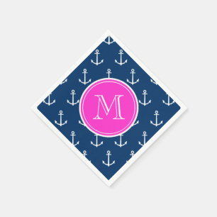 Mönster, Shock rosa Monogram Pappersservett