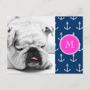 Mönster, Shock rosa Monogram Vykort