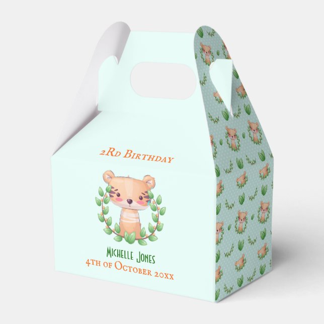 Mönster Simon Teddy Boy Birthday Favor Boxes Presentaskar (Framsidan Sidan)