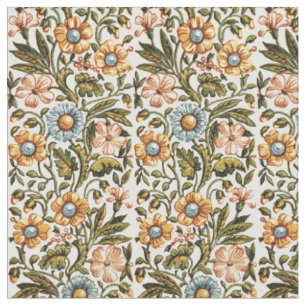 Mönster Skriv ut för antikk Victorian Era Flowers Tyg