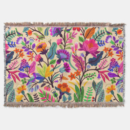 Mönster skriver ut färgstarka Blommigtar Illustrat Filt