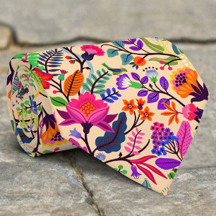Mönster skriver ut färgstarka Blommigtar Illustrat Slips