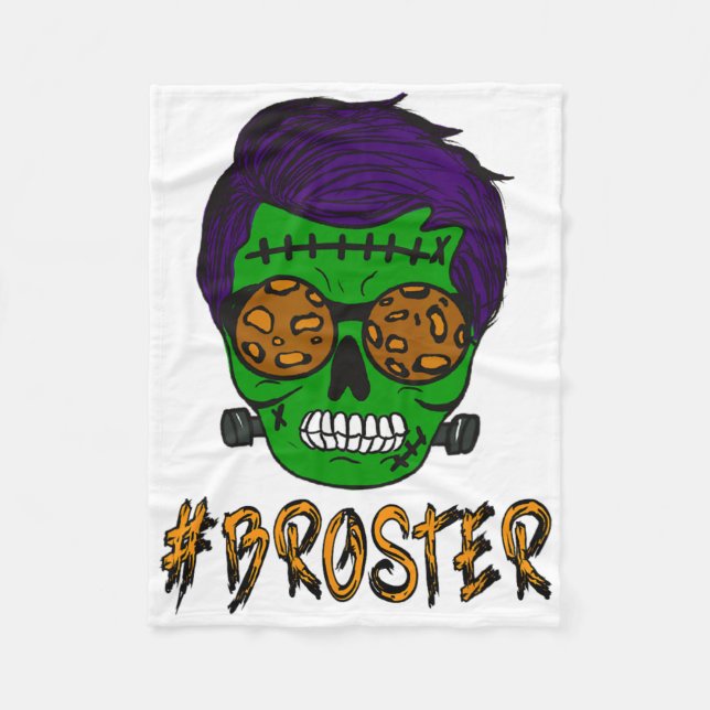 Monster Skull Broster Halloween Matching F Fleecefilt (Framsidan)