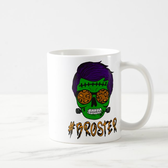 Monster Skull Broster Halloween Matching F Kaffemugg (Höger)