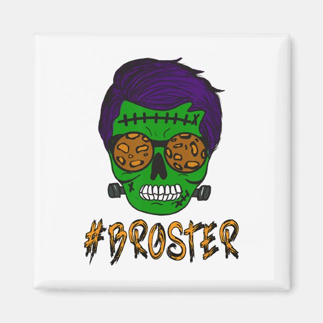 Monster Skull Broster Halloween Matching F Magnet (Framsidan)
