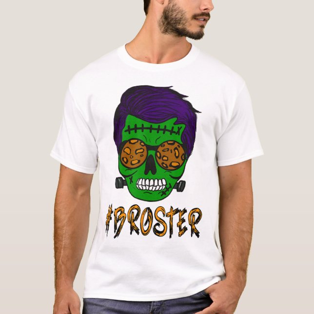 Monster Skull Broster Halloween Matching F T Shirt (Framsida)