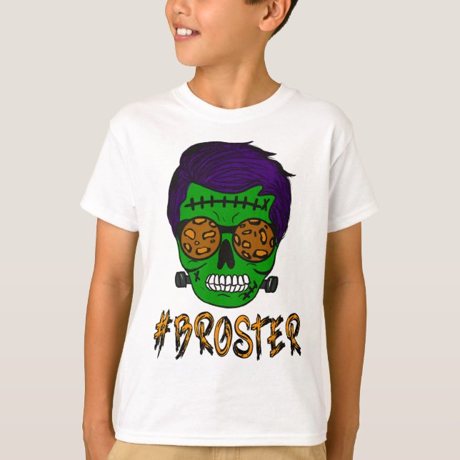 Monster Skull Broster Halloween Matching F T Shirt (Framsida)