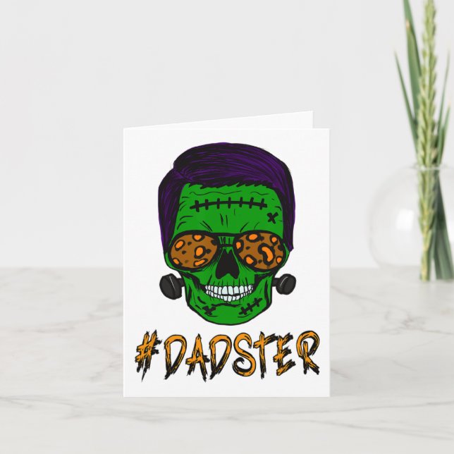 Monster Skull Dadster Pappa Life Halloween Matchin Kort (Framsida)