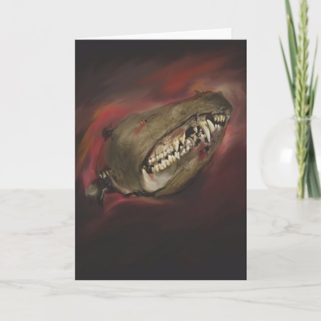 Monster Skull Halloween Kort (Framsida)