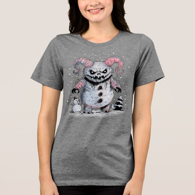 Monster Snögubbe T Shirt (Framsida)