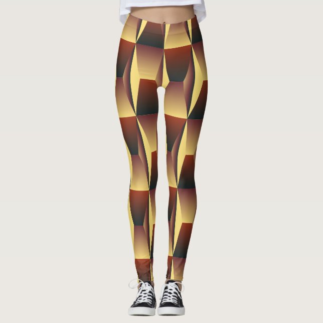 Mönster Snyggt Mode - Geometric Modern Elegant Leggings (Framsida)