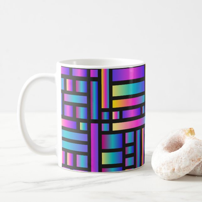Mönster Snyggt Modern-Mode Geometric Tartan Kaffemugg (Med munk)
