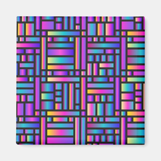 Mönster Snyggt Modern-Mode Geometric Tartan Magnet (Framsidan)