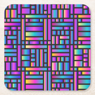 Mönster Snyggt Modern-Mode Geometric Tartan Underlägg Papper Kvadrat