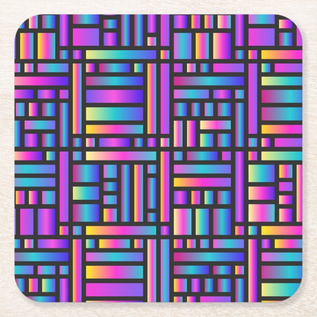 Mönster Snyggt Modern-Mode Geometric Tartan Underlägg Papper Kvadrat (Framsidan)