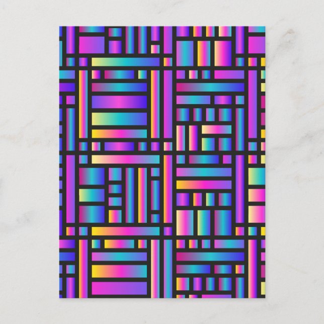 Mönster Snyggt Modern-Mode Geometric Tartan Vykort (Framsida)