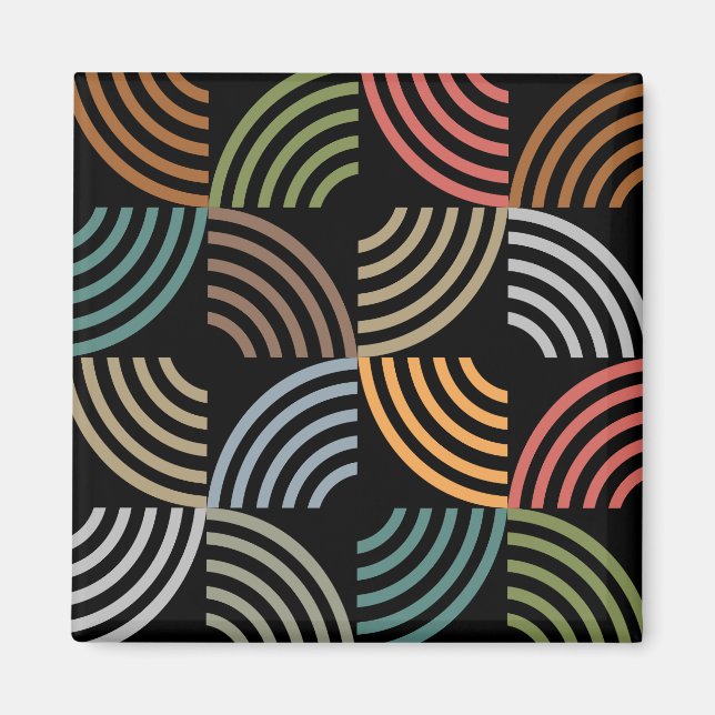 Mönster Snyggt Modern-Mode Geometrisk Vintage Magnet (Framsidan)