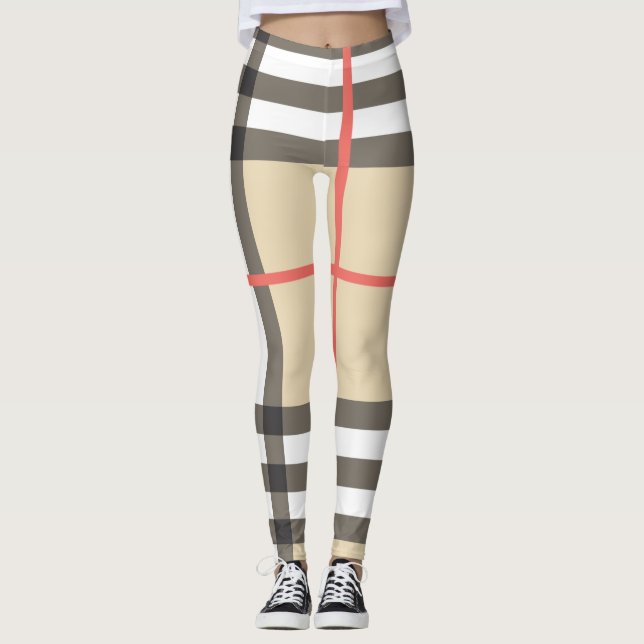 Mönster Snyggt Scottish Geometric Mode Leggings (Framsida)