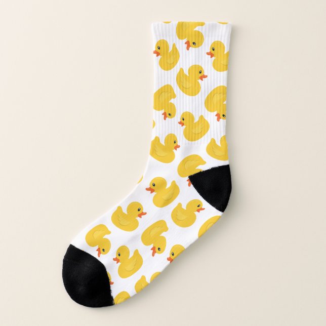 Mönster socklar av gummi Anka | Cute Gult Ducky De Strumpor (Vänster utanför)