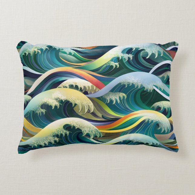 Mönster som är inspirerat av havet prydnadskudde (Framsidan)