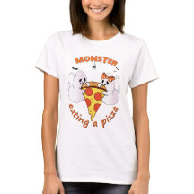 Monster som äter pizza – Söt Halloween-pizzälskare