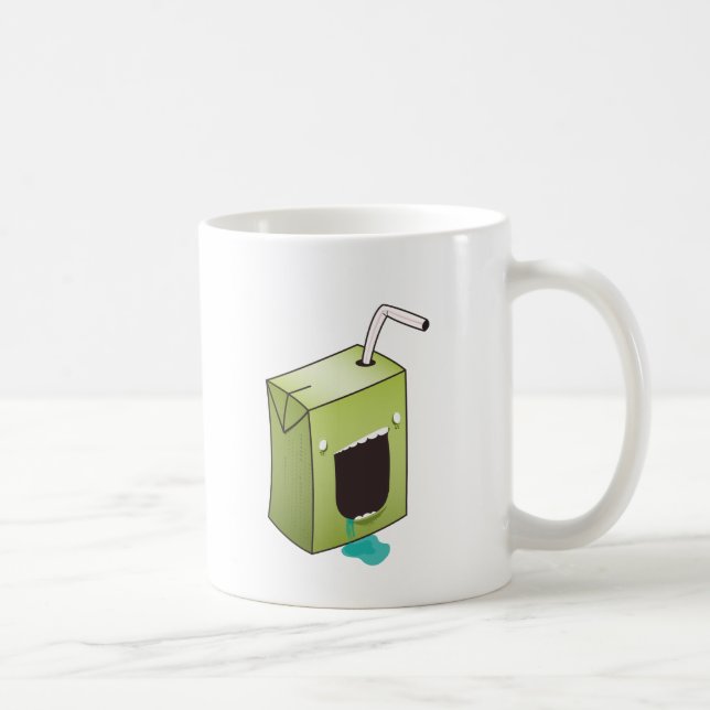 Monster som dreglar fruktsaft, boxas kaffemugg (Höger)