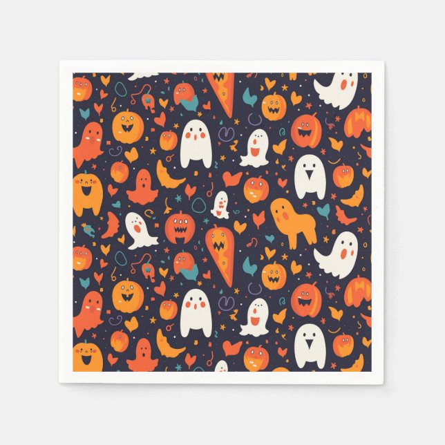 Mönster som fångar charmen från Halloween Pappersservett (Framsidan)