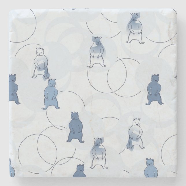 mönster som presenterar en grizzlybjörn stenunderlägg (Framsidan)