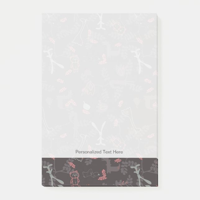 mönster som visar baby djur 1 post-it block (Framsida)