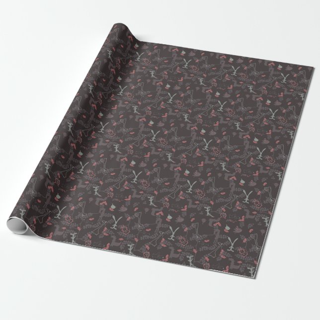 mönster som visar baby djur 1 presentpapper (Utrullad)