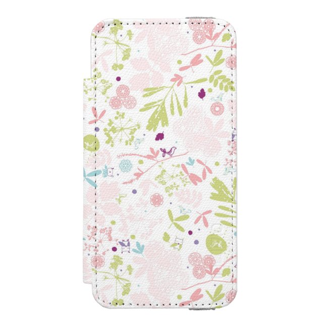 mönster som visar blommigt incipio iPhone wallet skal (Folio Framsidan)