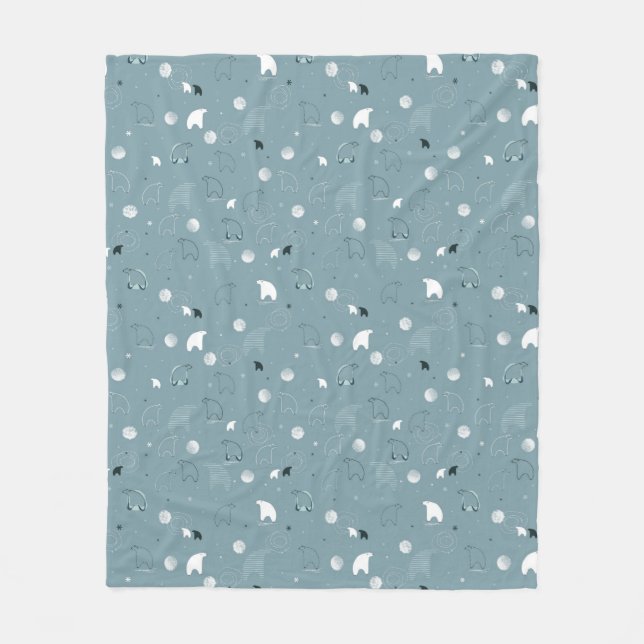 mönster som visar en gullig polar fleecefilt (Framsidan)