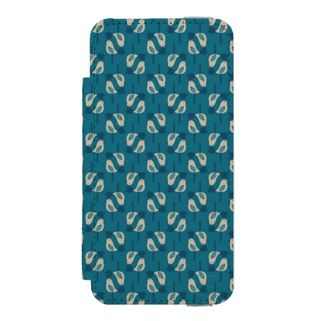 mönster som visar fåglar incipio iPhone wallet skal (Folio Framsidan)