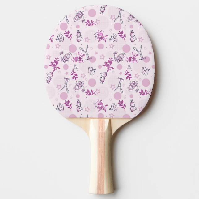 mönster som visar vintagebaby djur pingisracket (Framsidan)