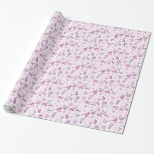 mönster som visar vintagebaby djur presentpapper