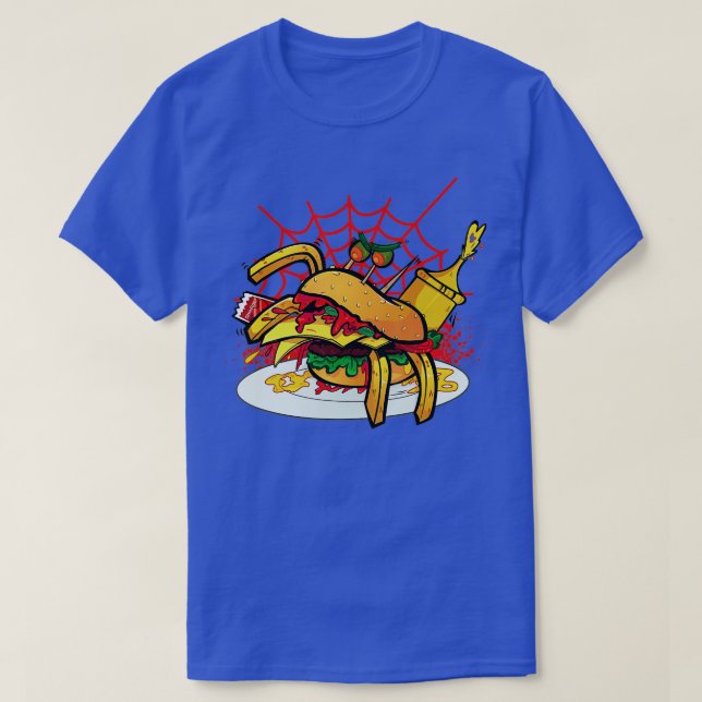 Monster Spider Cheese Burger Food Cheese Burger T Shirt (Design framsida)
