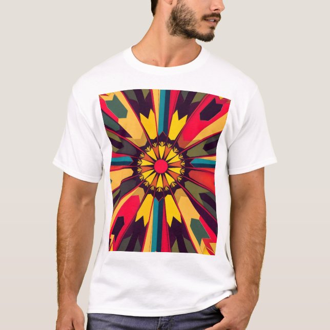 mönster sprängs med vibrerande kraft t shirt (Framsida)
