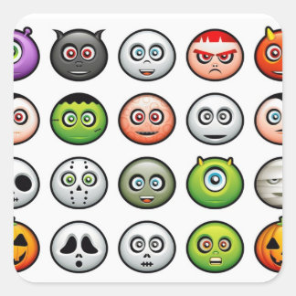 Monster Square Sticker Fyrkantigt Klistermärke
