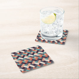 Mönster Stilig Mode- Geometrisk Modern Vintage Underlägg Papper Kvadrat