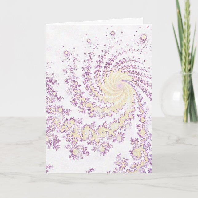 Mönster Swirling Rosa Cream White Kort (Framsida)