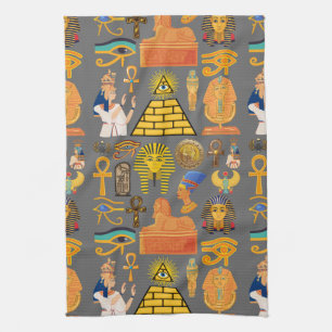 Mönster Symbol Ancient Egyptian Hieroglyphic Kökshandduk