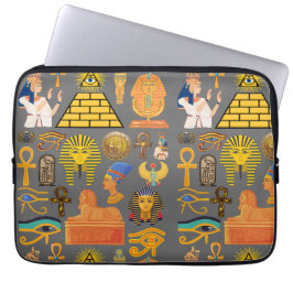 Mönster Symbol Ancient Egyptian Hieroglyphic Laptop Fodral